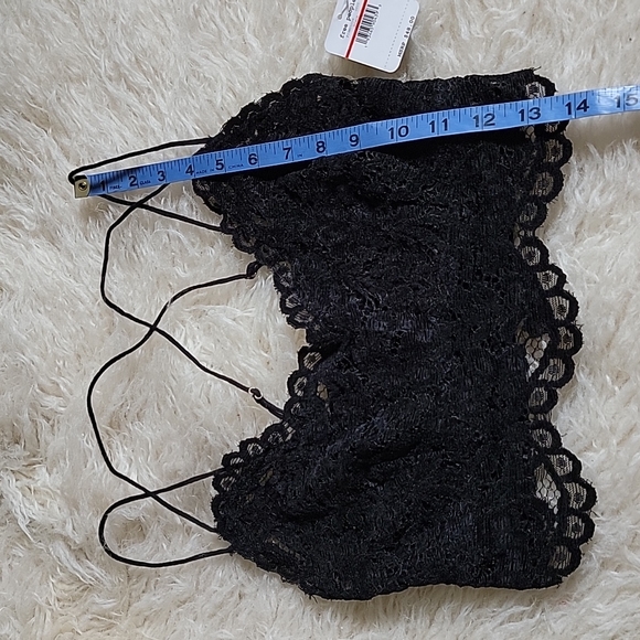 NEW! Free People Intimately Fp Celine Longline Lace Bralette Black - Picture 6 of 9
